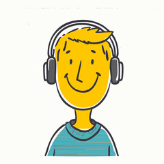 Person listening to music with headphones &ndash; Audio, relaxation, sound, lifestyle