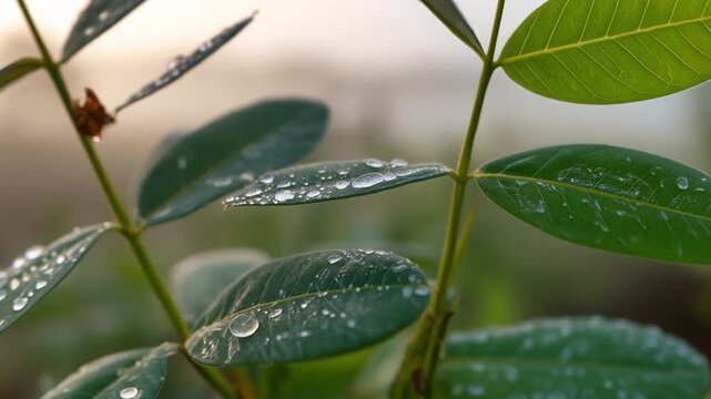 Peanut tree growing plant with nuts underground and green leaves above