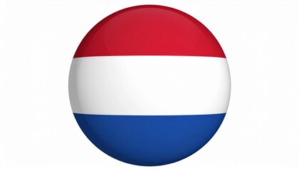 A glossy 3D sphere featuring the Dutch flag