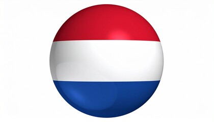 A glossy 3D sphere featuring the Dutch flag