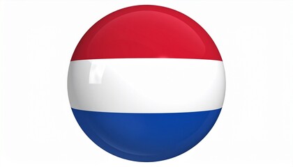 A glossy 3D sphere featuring the Dutch flag