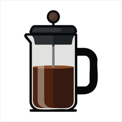 simple coffee cup vector art isolated on white background