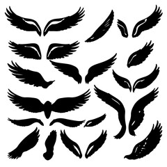 eagle wings tattoo set