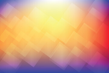 A bright abstract background with an energetic gradient from yellow and orange to red and blue, overlaid with a dynamic pattern of subtle, transparent geometric rhombus shapes for a modern design.