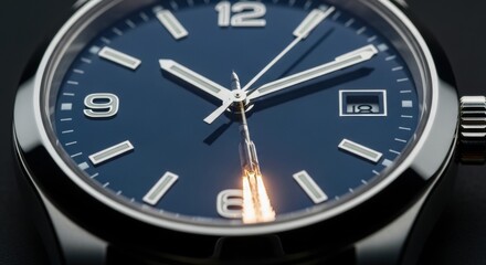 Time flies like a rocket with this modern wristwatch, perfect for tracking milestones and celebrating success in business and lifestyle endeavors