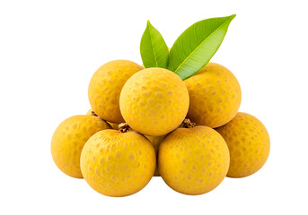 Pile of fresh longan fruits isolated on transparent background, ready to be eaten
