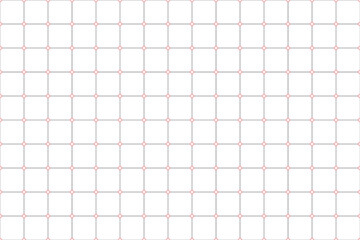 White geometric grid with red diamond connection points. Geometric seamless pattern. Abstract texture. Simple vector illustration