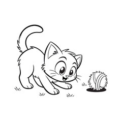 A tiny kitten crouches low wiggling its tail befo16.eps