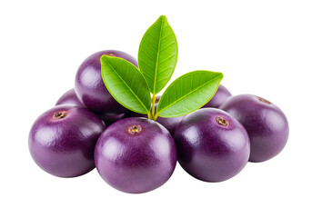 Pile of fresh jabuticaba fruits isolated on transparent background