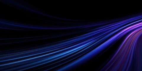Abstract dark background with flowing blue and purple light streaks
