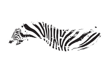 Abstract zebra stripes art with distressed texture