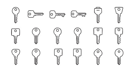 Simple key pattern for security access and unlocking in line art