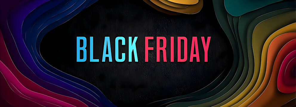Black friday, colorful abstract promotion sale