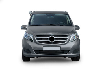 Grey silver sports car, a new luxury auto vehicle model car isolated on white background