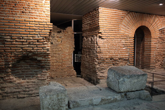 Ruins of ancient, historical Roman city - Serdica in Sofia, capital city of Bulgaria