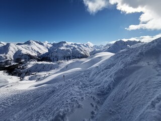 snow covered mountains
