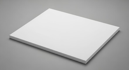 Blank white paper stack on minimalist gray background