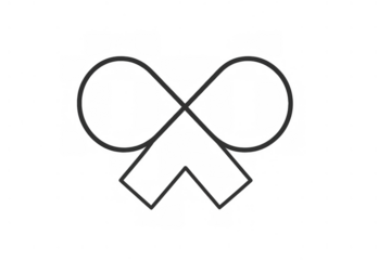 Infinity symbol line art with a minimalist abstract design on a transparent background, representing endless possibilities