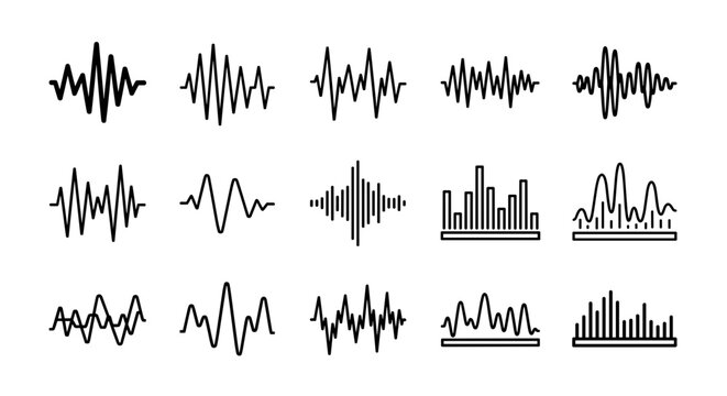 Dynamic waveforms and soundwaves for abstract design, audio engineering and data visualization