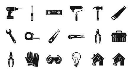 Obraz premium Essential tools for home repair projects and DIY renovations, perfect for construction work