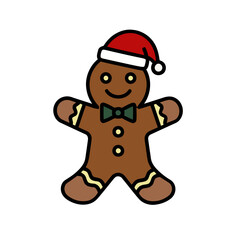 Gingerbread Man with Santa Hat Festive Holiday Treat