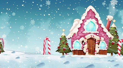 Cartoon_Christmas_candy_house_with_snow