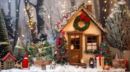 European_Christmas_house_with_wreath