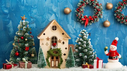 European_Christmas_house_with_wreath