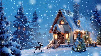 Fairy-tale_Christmas_house_with_reindee
