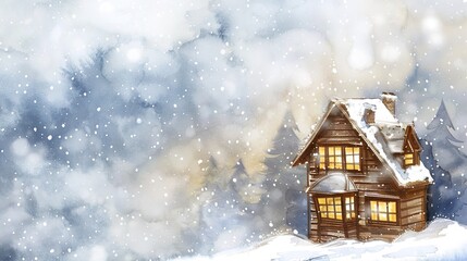Ink_wash_Christmas_house_in_snowstorm