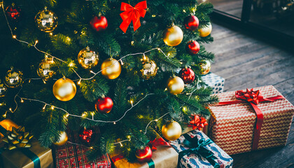 christmas tree and gifts