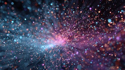 Vibrant Light Burst With Colorful Dots And Streaks Creating Abstract Sparkle Celebration In Motion For Digital Art Background