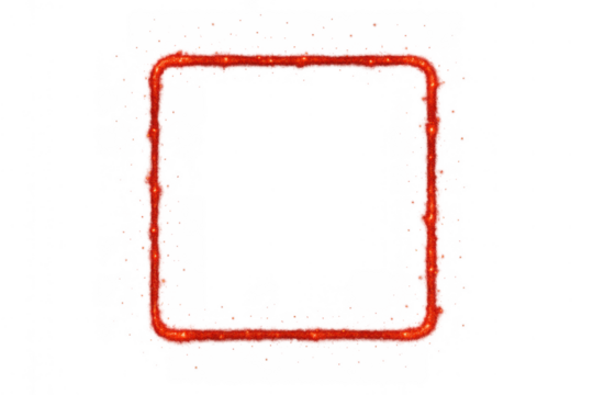 Round corner red glitter frame creating a festive border with shiny sparkling texture on transparent background