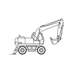 clipart bulldozer line art vector illustration