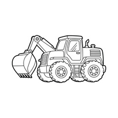 simple track dozer line art vector illustration