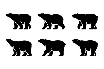 silhouette of  polar bear wild animal walking 