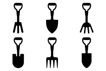 silhouette of garden equipment gardening tools 