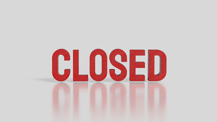 The Red closed on White  Background 3d Rendering.