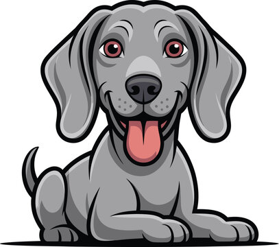 Cute cartoon a illustrator vector Weimaraner