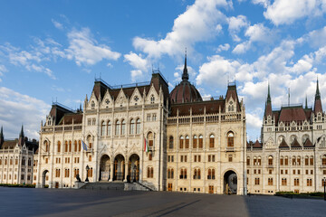 Hungary. Budapest. The exterior of the Parliament building.