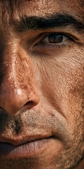 Obraz premium Portrait photo of a Cypriot man with natural skin details and textures, captured in realistic lighting