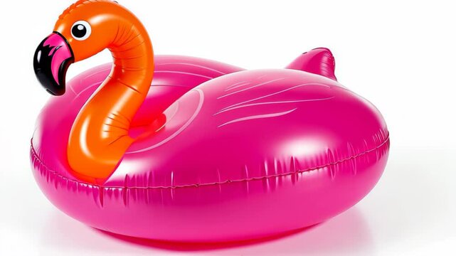 Pink Flamingo Pool Float: A vibrant inflatable flamingo, a fun pool float, ready for a day of sun-soaked relaxation. Evokes the joy of summer and the leisure of a perfect vacation.