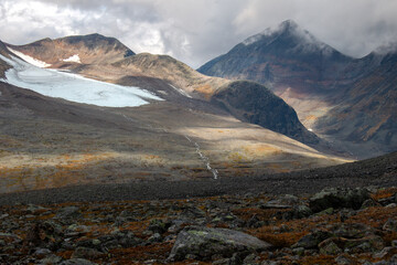 A moody sunrise in the mountains, Lapland, Sweden