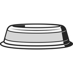Stylized illustration of a gray and black striped bucket hat with a white band and rim on a transparent background