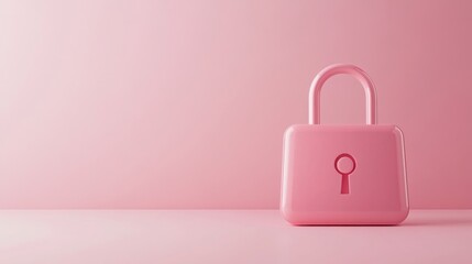 Pink Padlock Design on Soft Pink Background for Security Concepts