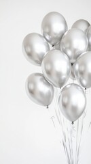 Glossy silver balloons cluster festive cheerful celebration