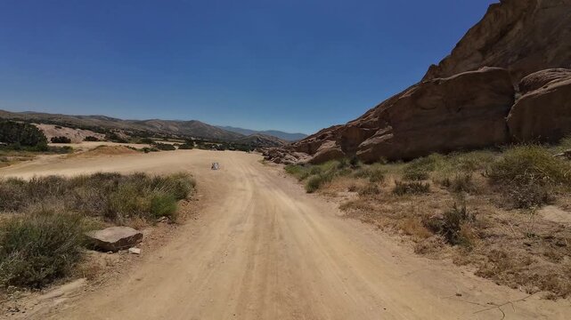 Vasquez Rocks Off Road Eastbound Driving Plate Front View 04 California USA