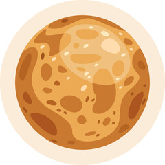 Stylized illustration of a round cookie with visible texture and light brown tones set against a transparent background