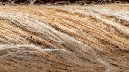 Fototapeta premium Close-Up of Natural Fiber Twine showcasing Textures and Color Variations in a Rustic, Organic Style Ideal for Crafting, Decoration, and Agriculture Projects