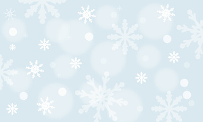 Christmas snow. Falling snowflakes on light background.
